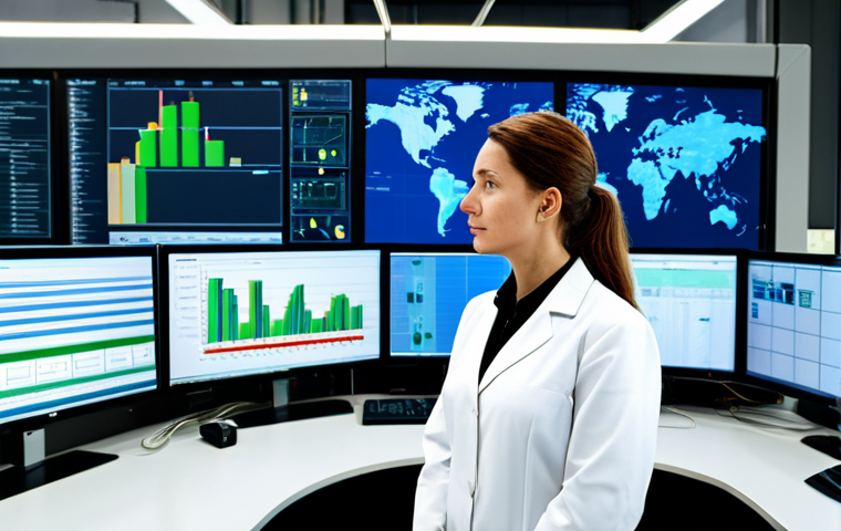 **

A female environmental manager in professional attire, standing in a modern factory control room, monitoring environmental data on large screens, fully clothed, appropriate content, safe for work, perfect anatomy, natural proportions, professional.

**