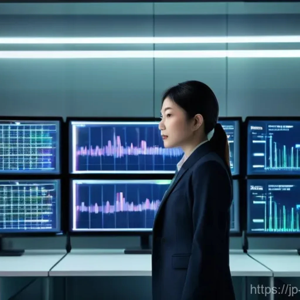 환경관리사 취업 후 직무 교육 - **Prompt: "A futuristic environmental management control room where a professional, a young Japanese...