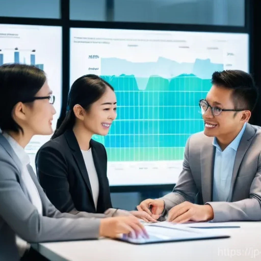 환경관리사 실무에서 자주 접하는 문제들 - **Image Prompt 1: Collaborative GHG Emission Management**
A diverse team of four Japanese enviro...