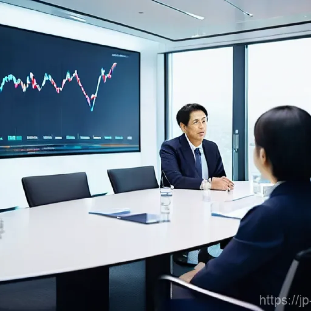 환경관리사와 환경 법률 자문 사례 - **Prompt:** A dynamic, wide shot of a modern Japanese corporate board meeting. Diverse Japanese busi...