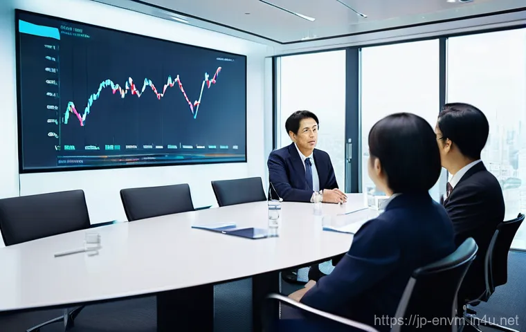 환경관리사와 환경 법률 자문 사례 - **Prompt:** A dynamic, wide shot of a modern Japanese corporate board meeting. Diverse Japanese busi...